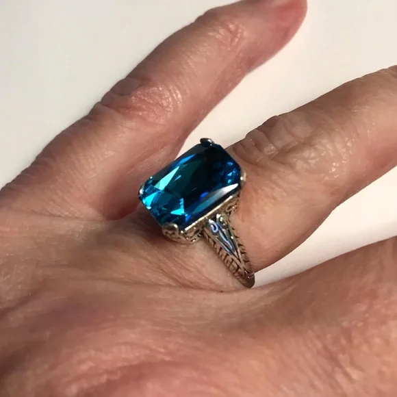 London Blue Topaz 925 Sterling Silver Ring